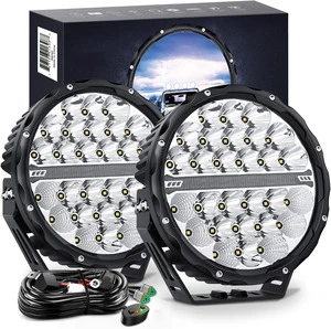 9 Inch 140W Round LED Driving Light 15560LM IP68 Waterproof Spot Flood Combo Work Light for Offroad ATV UTV