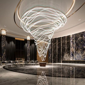 Indoor Decoration Hotel Lobby Hall LED Chandelier Light Custom Design Hanging Light For Hotel Lobby Villa Staircase