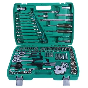121 Pcs Professional Mechanic Socket Wrench Tool Set with Storage Case for Auto Repair