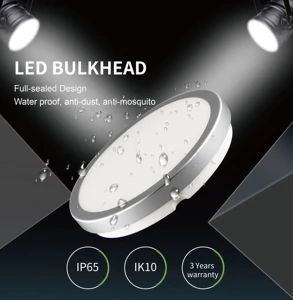 High Quality Waterproof Outdoor 12w/18W/24W 220v LED Bulkhead Lamp IP65 LED Ceiling Light