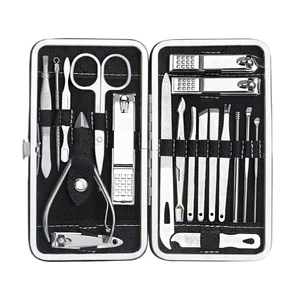 Professional 19pcs Nail Care Tool Kit For Personal Care Men And Women's Manicure Pedicure Set With Luxurious Travel Case