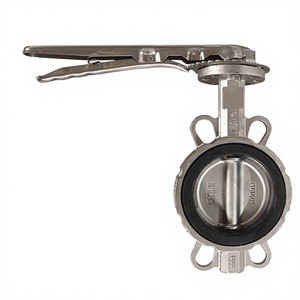 Manual Wafer Type Butterfly Valve Flow Control SS304 SS316 High Performance For Water Gas Oil Base