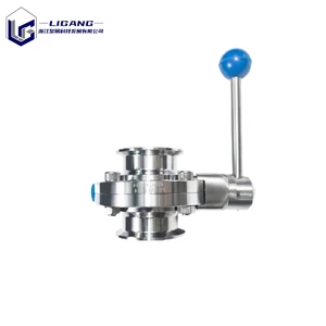 High Quality Food Grade Tri Clamp Butterfly Valve Stainless Steel Manual Sanitary Valve SS304 316L 1.5 Inch TC Pull Rod Handle