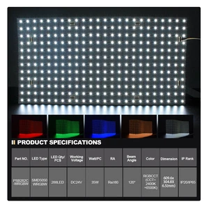 Perfect Flexible LED Panel Sheet SMD5050 WRGBW 2400K/RGB/6500K Dimmable Surface Diffuser Backlighting Sheet Panel LED Light