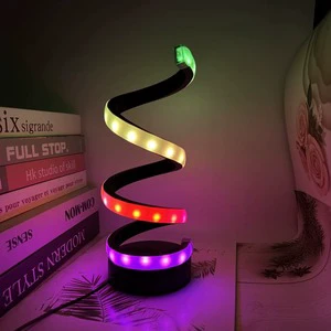 2026 RGB Spiral Atmosphere Table Lamp with USB Power and 3 Color Modes Desk Night Light for Bedroom and Living Room Decoration