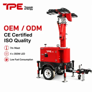 CE ISO Certified Led Mining Tunnel Light Tower 7m 5 Section Mast AC Powered For Emergency Disaster Relief