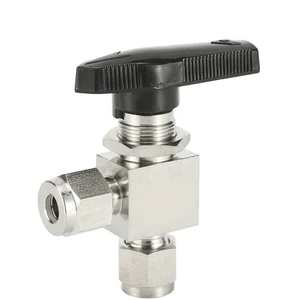 HI-TEK 304 Stainless Steel Hydraulic Ball Valve with Right-Angle Ferrules for Water Applications
