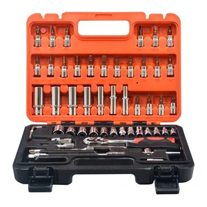 53PCS/set 72-tooth CR-V Ratchet Auto Repair Mechanic Wrench Set Kit Hand Tool Toolbox Combination Socket Wrench Sets