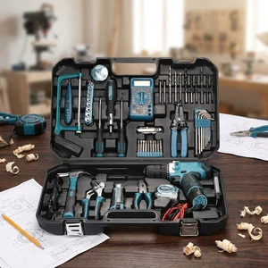 Elehand 63pcs Power Tool Set Rechargeable Lithium-ion Drills Power Tool Sets Herramientas Combo Tools Kit Machine Set