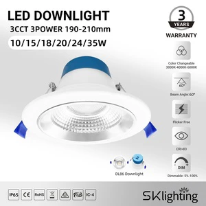 Aluminum Downlight Dimmable IP65 Waterfoor Anti Glare 10w 35w Light Emitting Diode Spot Down Light 3cct Saa Workshop Engineering