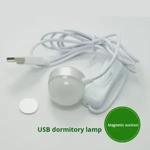 Creative LED Mini USB Lamp with Strong Magnet Light Touch Control Round Bubble Night Light for Bedroom & Dormitory Desk