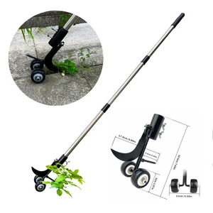 DD2963 Detachable Long Handle Weeding Cleaning Tool With Wheels Sidewalk Lawn Gap Weed Puller Garden Flower Pot Planter Tool