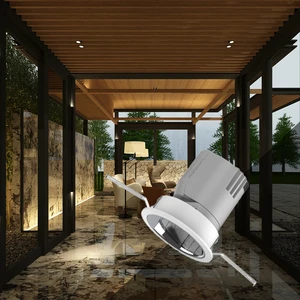 Modern LED Recessed Wall Washer Light 12W IP44 Dimmable Round Aluminum High Brightness Eco-Friendly for Hotel & Home Use
