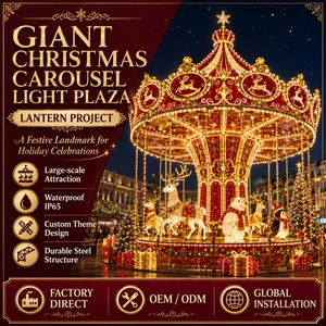 Giant Christmas Carousel Light Plaza Lantern For Mall And Theme Park Attraction