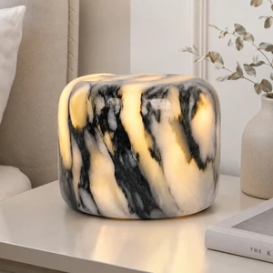 Portable Modern Natural Stone Rechargeable Touch LED Eco-Friendly Long-Lasting Night Light Cordless Ambient Dimmable Table Lamp