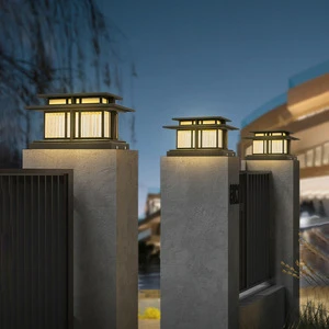 Factory Wholesale IP65 LED Outdoor Pillar Lights Waterproof Aluminum 3500K Warm White AC 85-265V 1-Year Warranty Garden Villa