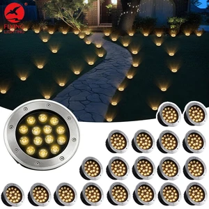 Outdoor Garden IP67 Waterproof Metal Underground Inground LED Buried Landscape Recessed Deck Spotlight Lawn Lamp AC/DC Dimmable