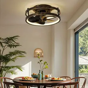 New ceiling lamp with ceiling fan, simple and modern style, suitable for living room, dining room and bedroom, all-in-one silent