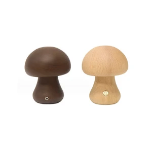 Wood Mushroom Small Night Lamp Atmosphere Touch Night Light Bedside Led Creative Gift Night Light Good-looking