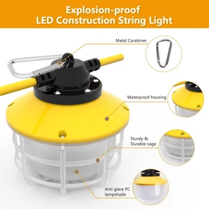 Industrial-Grade IP65 Waterproof LED Tunnel Light with Yellow PC Cover 2-Year Warranty CRI 90 for Temporary Lighting Work Sites
