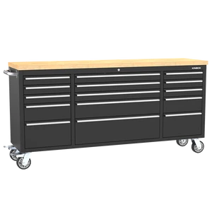 Kinbox 72 Inch Tool Trolley Spin With 15 Drawers And Big Casters/Tool Garage Storage Boxes/Steel Cabinet