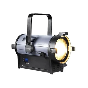 350W LED RGBAL DMX Fresnel Spotlight-CCT Tunable 2700-10000K 5-in-1 Color Mixing IP20 Rated Dimmable Powder Coated Aluminum