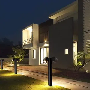 Waterproof Aluminum Outdoor LED Column Lamp Modern Rotatable Garden Bollard Pillar Light Exterior Landscape Lawn Light
