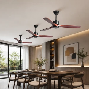 52inch Remote Control LED Ceiling Fan Light Modern Home Fan with Light for Living Room Bedroom