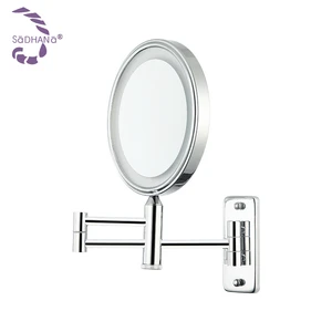 Personalized Metal Double 1X/3X/5X/7X/10X Round 8inch Bathroom Wall Mounted Lighted Mirror