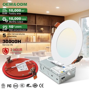 Hot Sale Home Office Living Room Anti Glare Fire Rated White Round Aluminum 9W 12W Recessed LED Panel Light