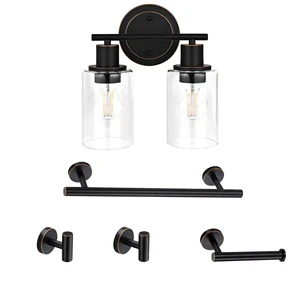 Modern Vanity Lighting Wall Lamps Vanity Lights With clear Glass Bathroom Vanities Light Oil Rubber Bronze Makeup Wall Sconces