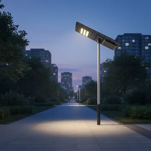 Intelligent Integrated Solar LED Street Lamp 70W High Lumen Timer Function Factory Direct for Residential Area