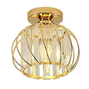 Luxury Corridor Lighting Fixtures Crystal Chandeliers Round Ceiling Lights with Embedded Modern Design Led Lamps