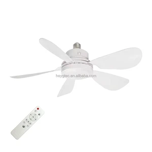 17inches 21inches Indoor Fan Light 3CCT Infrared Remote Control Ventilador Light 5 Blades E27 Rotating Ceiling Fan Light Bulb