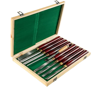 8-piece Woodworking Turning Tool Set, Angled High-speed Steel Carving Chisel with Lathe Chisel, DIY Grade Industrial Wood Blade