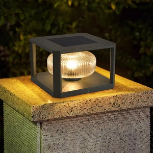 Outdoor IP65 Waterproof Solar Garden Fence Gate Landscape Decoration Lighting Villa Column Lamp Led Post Pillar Light