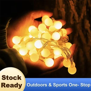 Outdoor Waterproof PVC Camping Lamp Atmosphere Light LED Warm White String Lights Battery Powered Party Bar Indoor Camping