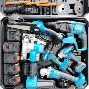 Cordless Electric Power Combo Set Drill Impact Driver Electric Wrench Bits-OEM Customizable Woodworking DIY Mechanic Set Box