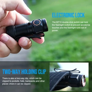 For MT10 Super Bright 1050LM IP68 Waterproof 155M Beam Distance Aluminum Alloy USB-C Rechargeable Portable Mini Flashlight