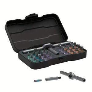 24 in 1 Multipurpose Ratchet Screwdriver Bit Set with Portable Plastic Storage Box