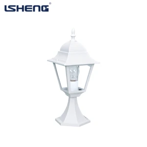 Modern Matte White Aluminum Transparent Glass Outdoor Column Lamp Waterproof Base LED Light 220V Garden