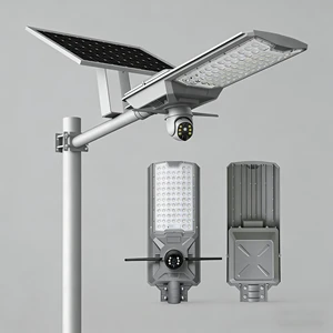 Solar Street Light with 6V 42W Solar Panel Build in 40Ah Battery with 4G AOV Camera Outdoor 1 Lens and Night Color Vision