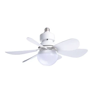 New 30W 6-Blade Remote Controlled Socket Ceiling Fan with Lights 3 Adjustable Wind Speeds Lamp Fan Light for Home Decoration