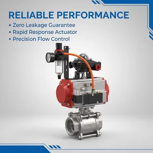 Corrosion Resistant 304 Stainless Steel Metal Disc High Temp Pipeline Customizable Three Piece Pneumatic Ball Valve