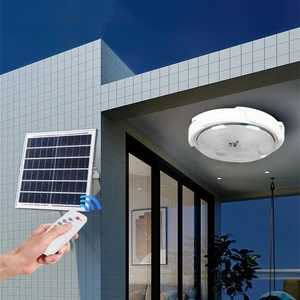 Solar Powered IP65 Lithium Battery Ceiling LED Light for Garden Backyard Porch Indoor Outdoor Use