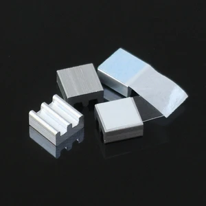 7x7x3mm Ultra Thin Aluminum Heat Sink General Purpose Adhesive Fixed Chip IC Element Motherboard Small Efficient Cooling