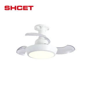 LED Fan Light 16.5Inch OEM/ODM Remote Control Led Crystal Invisible Ceiling Fan Light Modern LED Fan Light for Indoor Home Hotel