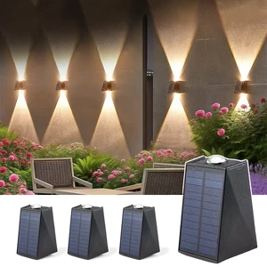Solar Wall Light Up and Down Ultra High Lumens Led Outdoor Fence Lamp Ip65 Waterproof Patio Solar Exterior Garden Light for Yard
