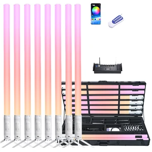 360 Degree RGB LED Pixel Tubes 28W DMX Wifi Remote Control Stage Light Wireless Outdoor Disco Party Light for Club DJs