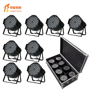 Hengyu 2-Piece 54W RGBW DMX512 Controlled IP54 LED Par Can Spotlights for Party & Wedding Events with Alexa Compatibility